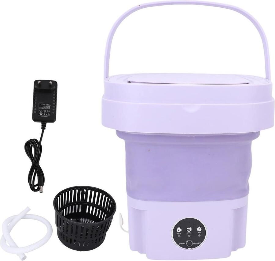 Opvouwbare Wasmachine Mini Wasmachine Reis Wassen Automatische Functie 11L Capaciteit Wit