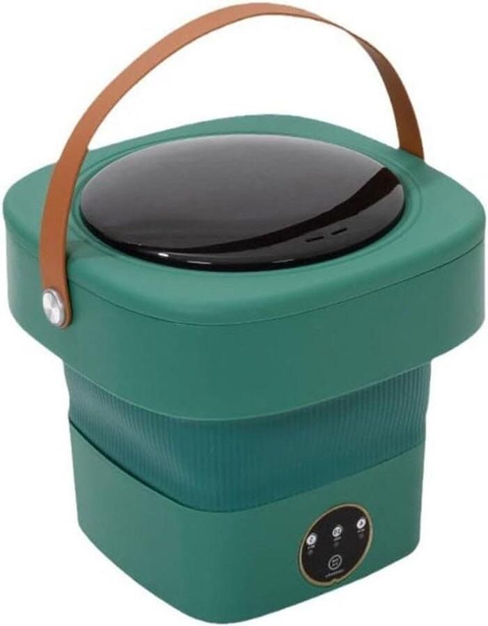 Opvouwbare Wasmachine Mini Wasmachine Slimme Wasmachine Babykleding Wassen Dubbele Antibacteriële Werking 27cm Donkergroen
