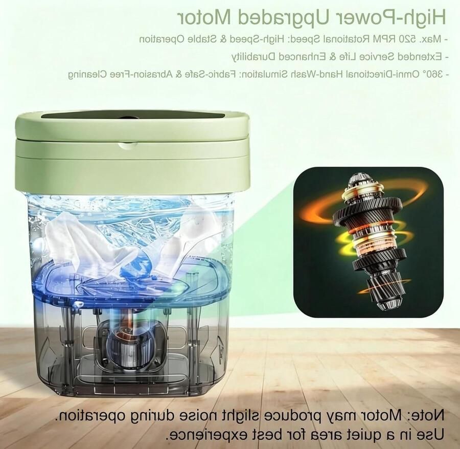 Opvouwbare Wasmachine Mini Wasser Delicaat Wassen Met Centrifuge Mand 8 Liter Capaciteit Wit