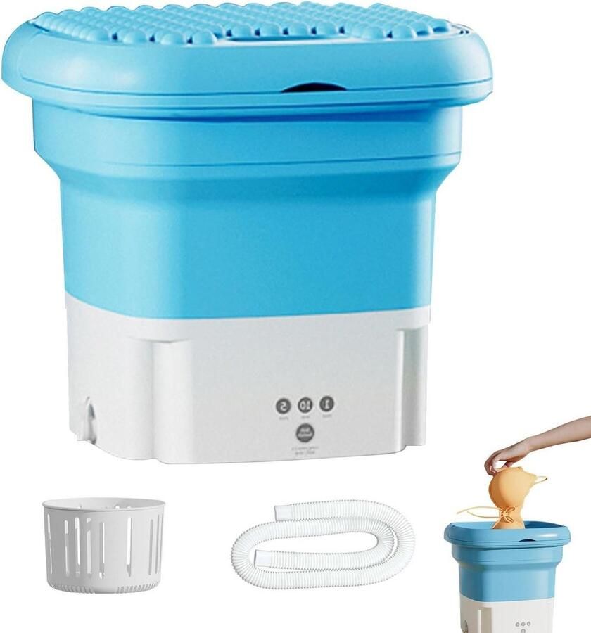 Opvouwbare wasmachine Mini wasser Kleine was Ultrasone turbine technologie 2.8 liter Groen