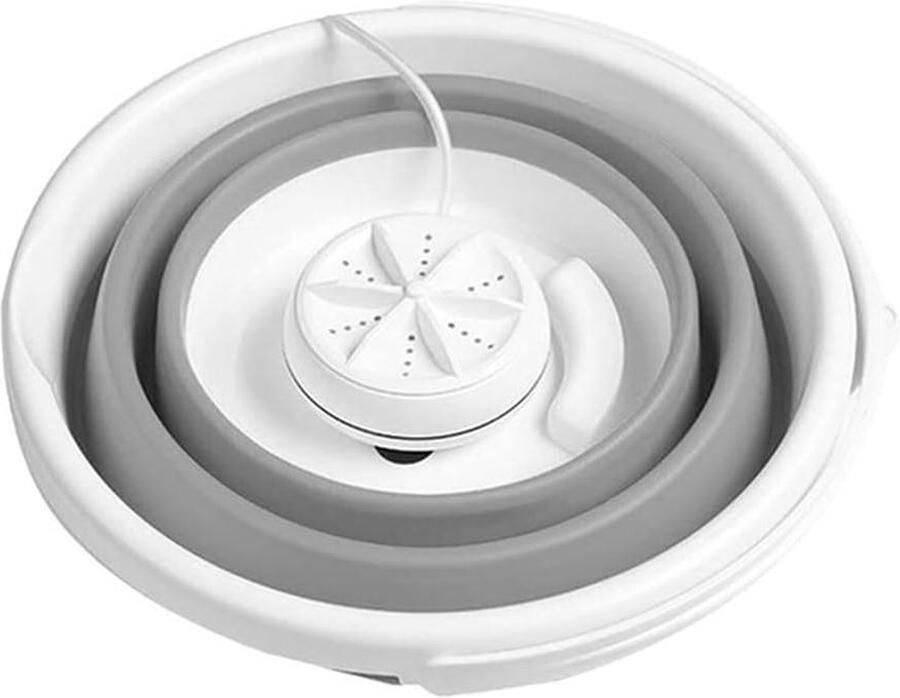 Opvouwbare Wasmachine Mini Wasser Reizen Kamperen Roterende Turbines 10L Capaciteit Grijs Groen
