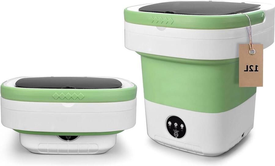 Opvouwbare Wasmachine Mini Wasserette Reizen Kamperen Energiebesparend Ontwerp 12L Capaciteit Wit