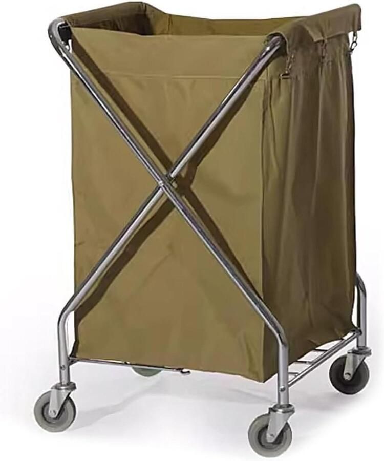 Opvouwbare wasmand Rollende wagen Was sorteren Stille wielen 71 x 66 x 95 cm Groen
