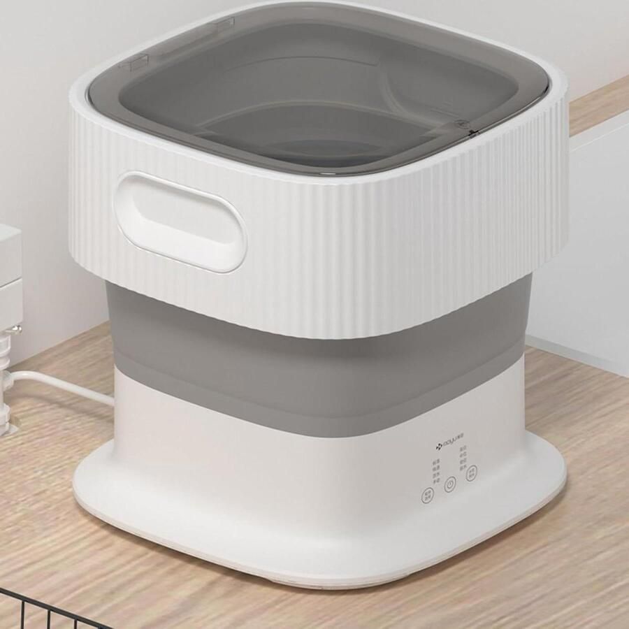Opvouwbare Wasunit Mini Wasmachine Kleine Wasjes Blauw Licht Technologie 9 Liter Wit