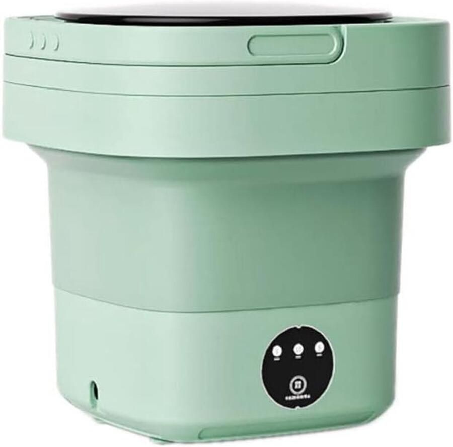 Opvouwbare Wasunit Mini Wasmachine Reizen en Kamperen Compact en Draagbaar 1.8 kg Capaciteit Groen