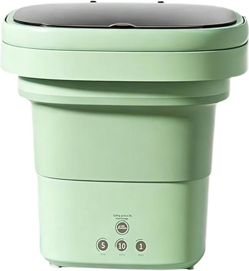 Kleine Wasmachine Mobiele Wasmachine Kleding Reinigen Opvouwbaar Ontwerp 6 Liter Capaciteit Groen