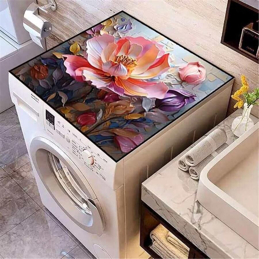 Overtrekken Voor Wasmachine En Droger Voor Boven Wasmachinehoes Meubilair Wasmachine Cover Afdrukken Versier Afdekking Voor Wasmachine(40cm*50cm B)