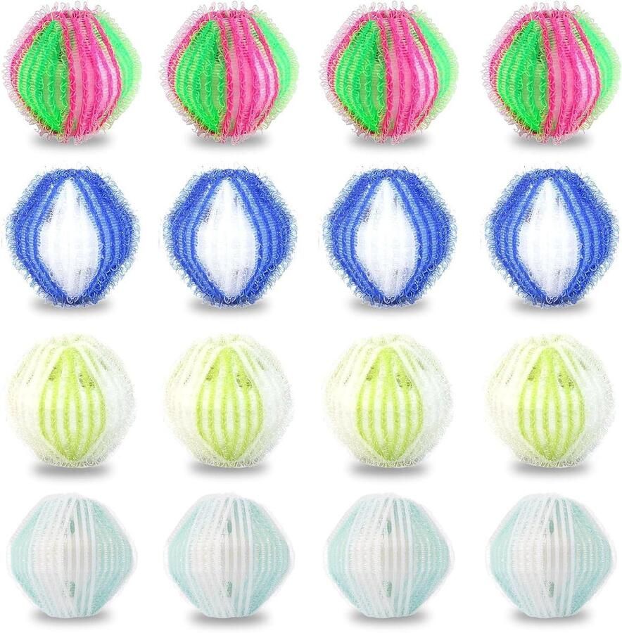 Pet Hair Remover Washing Machine 16 Pieces Reusable Lint Balls Washing Balls Pet Hair Remover for Laundry Pet Hair