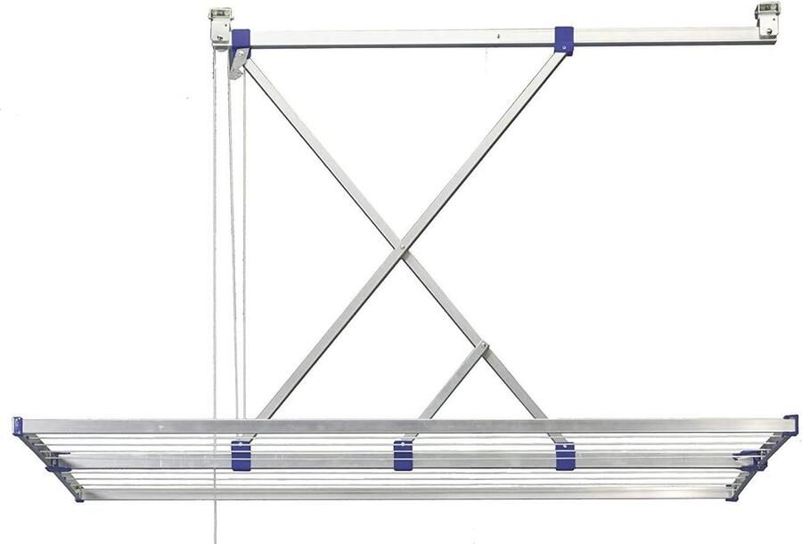 Plafond Droger Wasknijper Droogrek Wassen Drogen Ruimtebesparend Ophangsysteem Groot Zilver Blauw