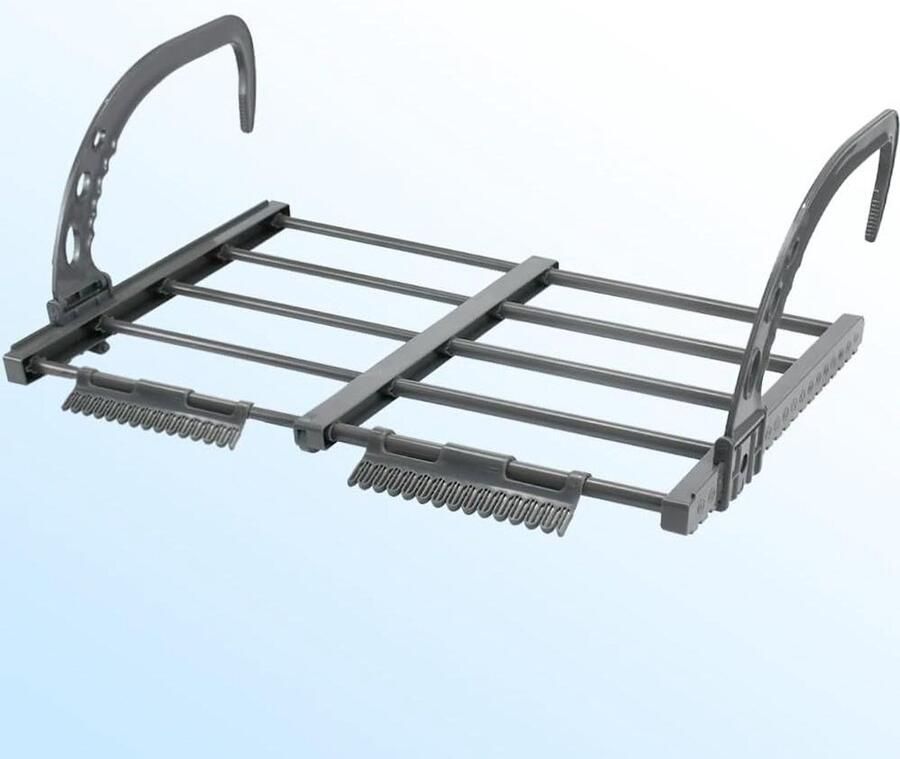 Radiator Wasdroger Hangdroger Inklapbaar Kleding Drogen Uittrekbaar Ontwerp 32-55 cm Breed Zwart