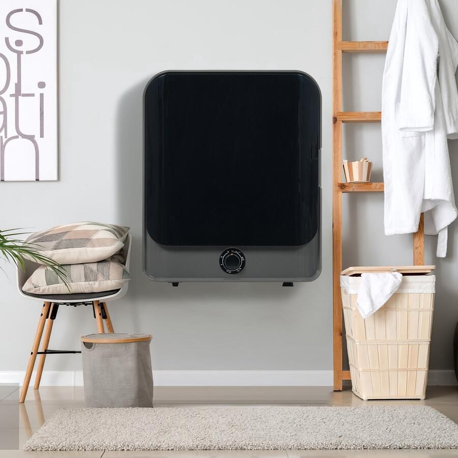 Re-purelife Compacte Wasdroger met Afvoer voor Kleine Ruimtes 3 kg Capaciteit (uitbreidbaar tot 4 5 kg) 5 Programma's Energieklasse G Geschikt voor Opbouw of Opstelling Stille Werking 49.5*43.5x59.5 cm Grijs