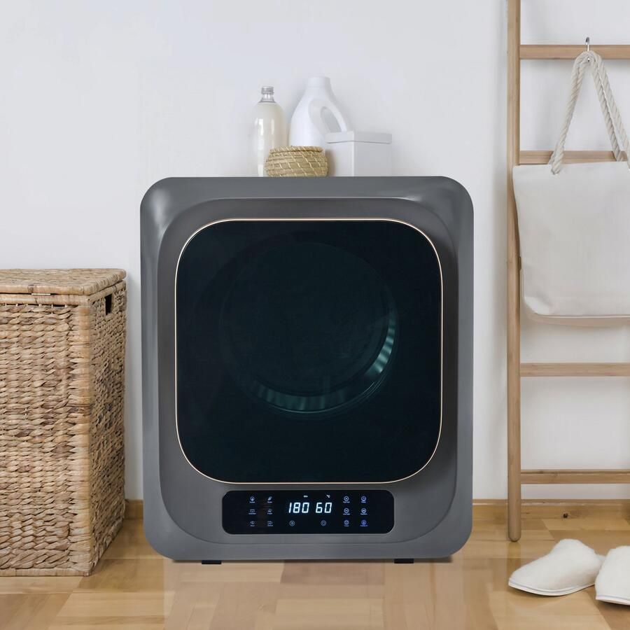 Re-purelife Compacte Wasdroger met UV-Desinfectie 6 Programma's 3-4 kg Capaciteit Geschikt voor Opbouw of Opstelling Stille Werking & Helder LED-Display Grijs - Foto 2