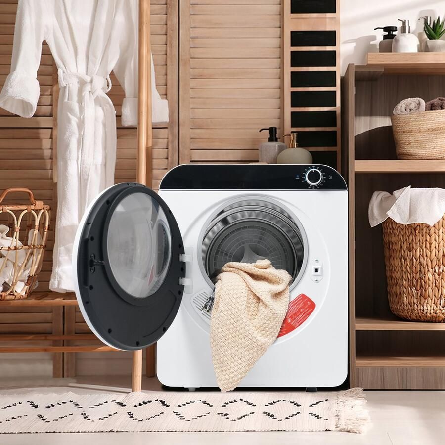 Re-purelife wasdroger 3 kg met 4 droogprogramma's compacte droger van ABS wandmontage met meertrapsfiltratie en oververhittingsbeveiliging modern design wit 49 5 × 42 × 59 5 cm