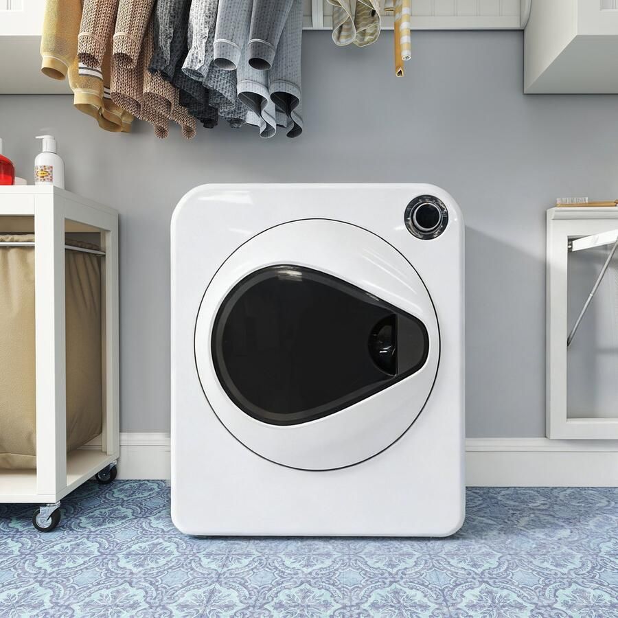 Re-purelife wasdroger 4 kg met 4 programma's compacte kledingdroger van roestvrij staal en PCM-behuizing stapelbare droogtrommel met koelfunctie en wandmontage wit 49 5 × 41 5 × 59 5 cm