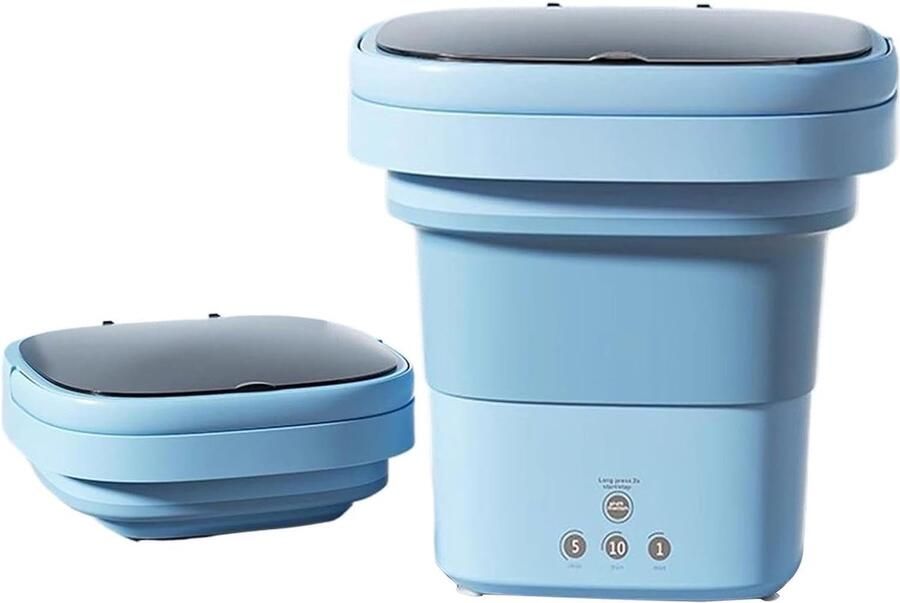 Reiswasmachine Opvouwbare Wasmachine Kleding Reinigen Stille Werking 6 Liter Blauw