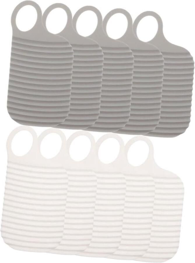 Reizen Wasbord Kleine Schrobplanken Handwas Kleding Draagbaar Ontwerp 10 Stuks Wit Grijs
