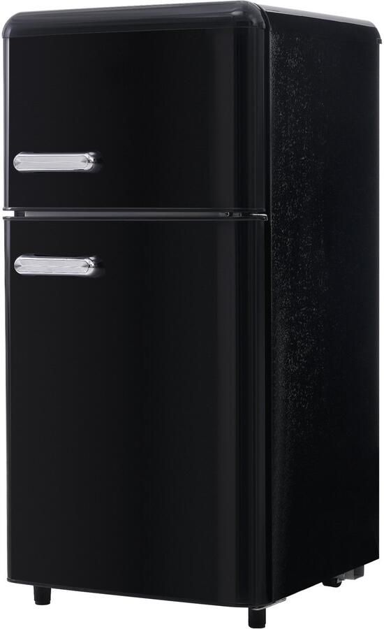 Retro Koelkast Boven Onder Dubbele Deur 72 Liter Totaalvolume 21 Liter Vriesvak Energielabel E 120 kWh Per Jaar LED Verlichting Meerkleurig Beschikbaar Voor Keuken Studentenkamer Appartement