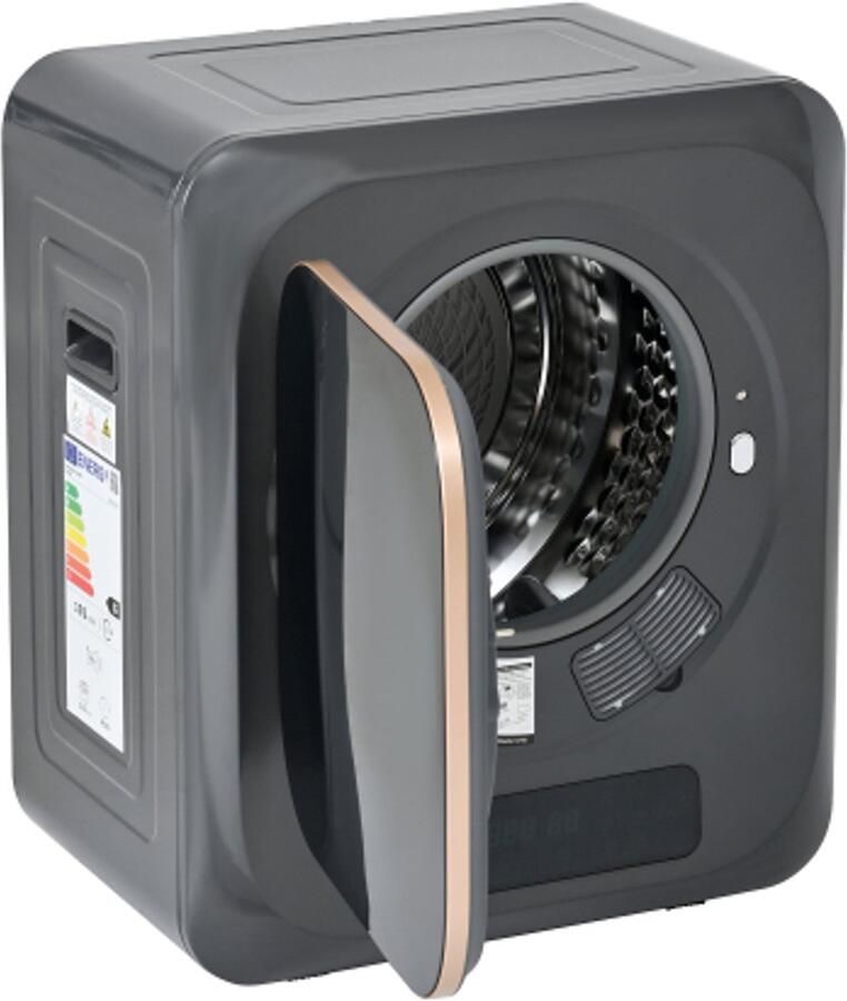 Roestvrijstaal Droger 48x40x57 5cm Droger Grijs Plastic Oververhittingsbeveiliging Wandmontage MeervoudigeFiltratie 6 Programma's 6 Functies Thuis