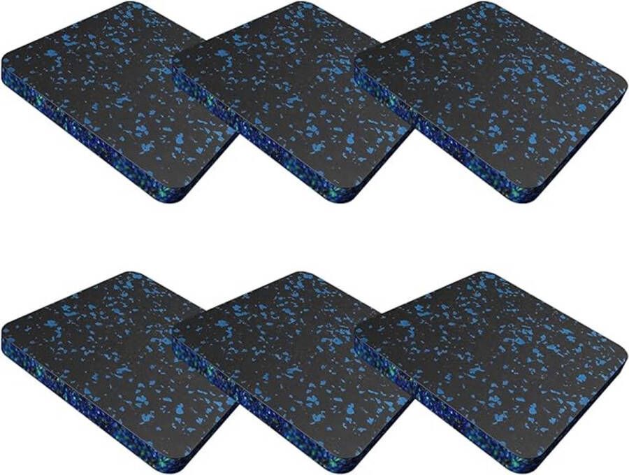S&Dshopline Anti-trillingsmat wasmachine loopband mat fitnessapparatuur mat schokabsorberend geluidsisolatiekussen antislip gymnastiekaccessoires voor thuis en buiten 6 stuks