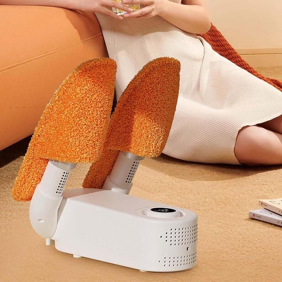 Schoenendroger Elektrisch Voetenwarmer Apparaat Schoenen Drogen Intelligente Timer 360 Graden Wit
