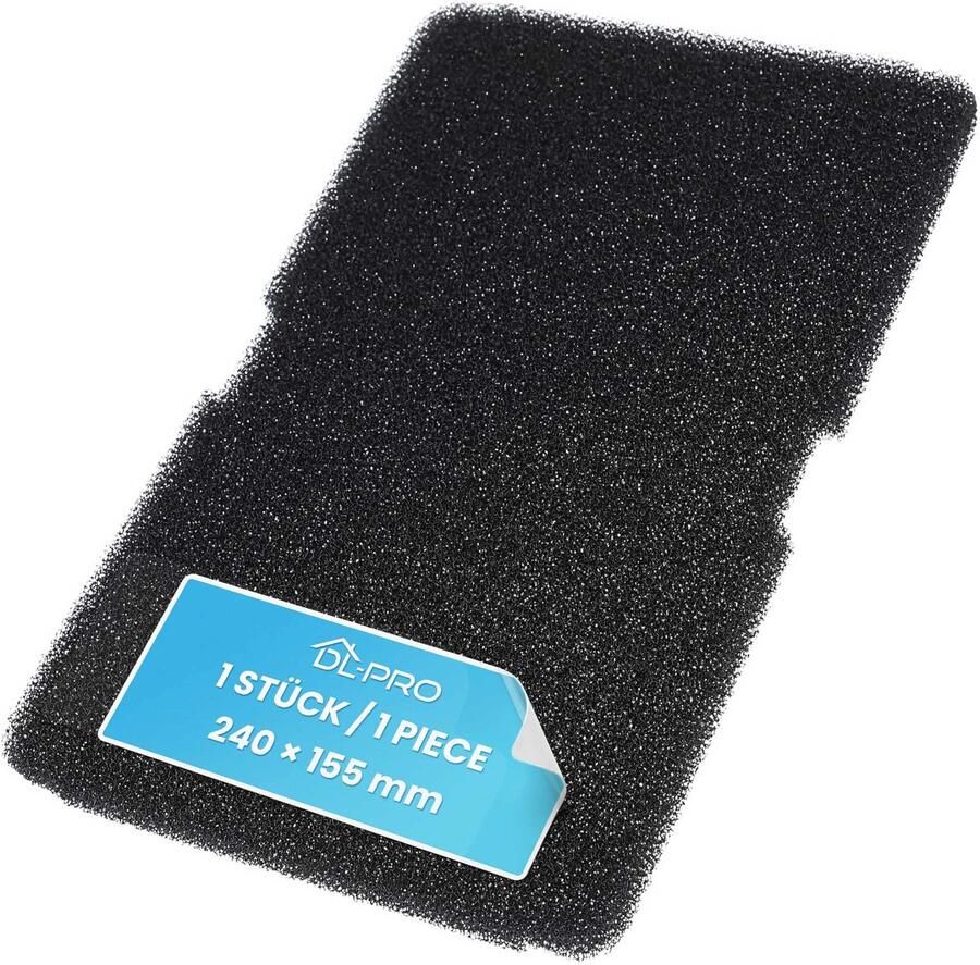 Schuimfilter 240 x 155 mm voor 2964840100 2964840200 782372445 782372152 Filterspons zwart voor droger warmtepompdroger voor efficiënte filtering en bescherming tegen