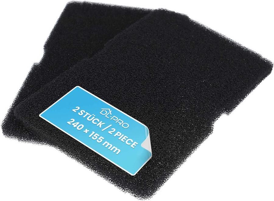 Schuimfilter 240 x 155 mm voor 2964840100 2964840200 sokkelfilter sponsfilter filterschuim filterspons op warmtewisselaar droger wasdroger warmtepompdroger 2 stuks