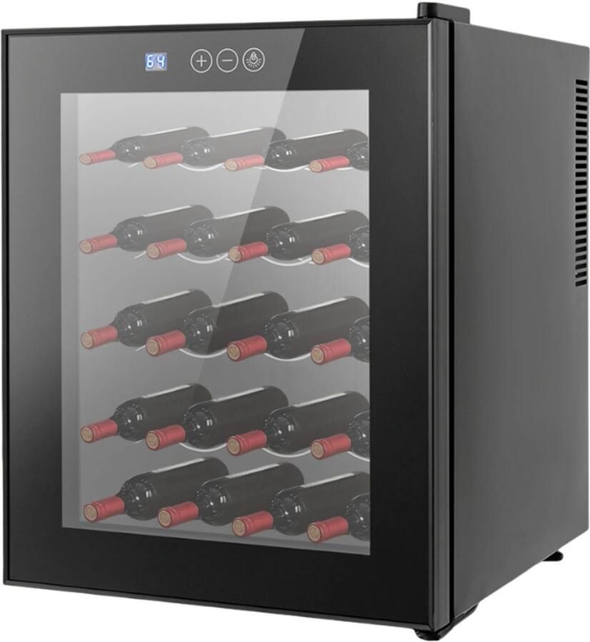 Sensova Premium Wijnkoelkast Vrijstaand 20 Flessen 12-18°C Glazen Deur LED Display