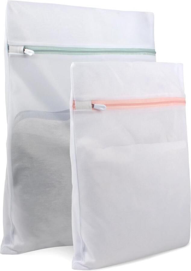 Set van 2 Fijne Wasmanden voor Wasmachine Mesh Zakken voor Fijnwas Truien Sokken en Delicaat Textiel (30x40 & 40x50 cm)