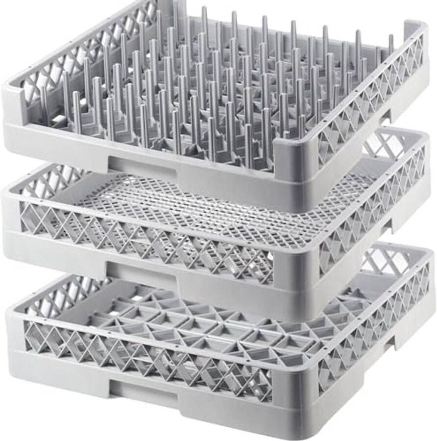 Set van 3 Afwasmanden en Vaatwassermanden voor Bestek en Servies 50x50 cm Ideaal voor Commerciële Keukens