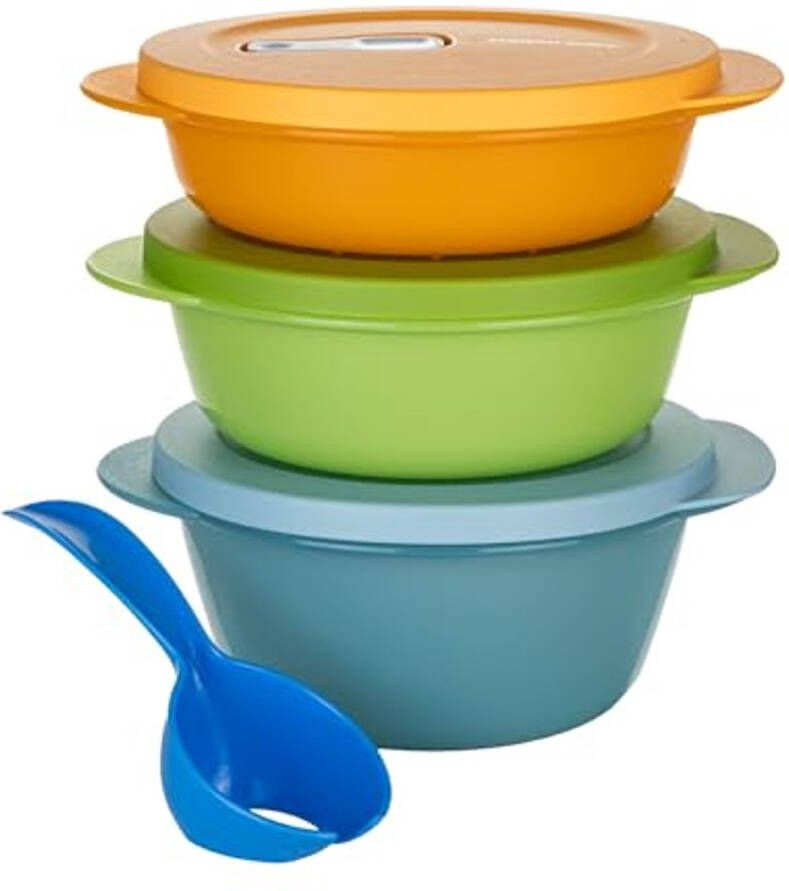 Set van 3 Magnetronbestendige Voedselcontainers met Ventiel 400 ml 600 ml 800 ml