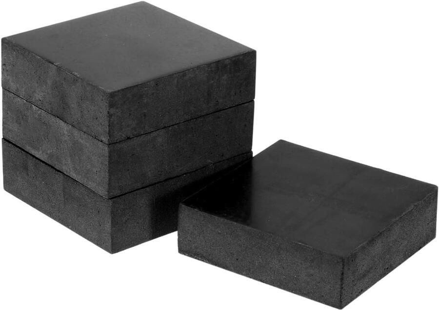 Set van 4 rubberen anti-trillingspads 9 cm antislip vierkante trillingsdempers voor wasmachine en droger geluiddempende matten 3 cm dik