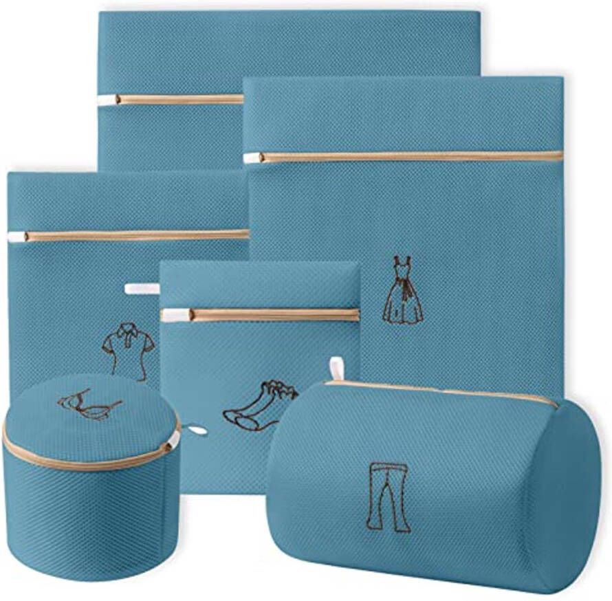 Set van 6 Mesh Waszakken voor Delicate Kleding Herbruikbare Waszakken met Premium Rits voor Wasmachine