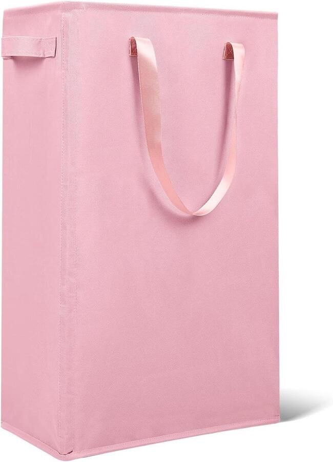 Slanke Wasemmer Vuile Kledingmand Opvouwbaar Ruimte Besparen Dun Ontwerp 45 l Roze