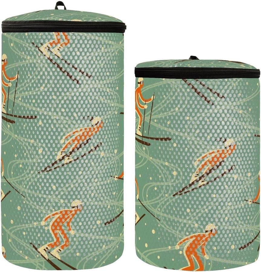 Sneaker Waszak Schoen Tas Wasmachine Set van 2 Tas Voor Wassen Schoenen Mesh Waszak Naadloze Winter Ski Patroon