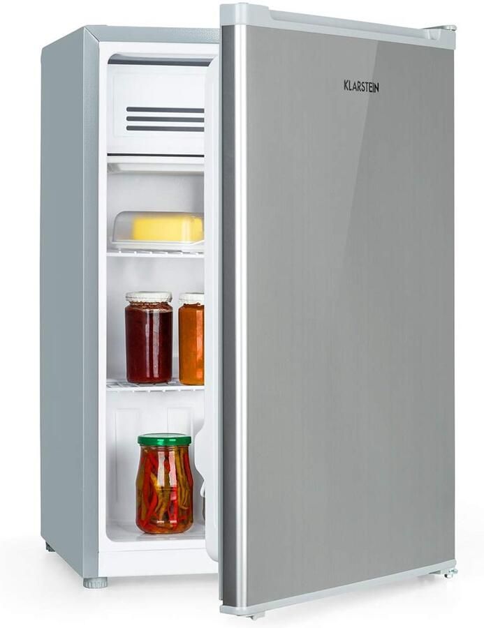 SnelShoppen Mini-Koelkast 75L met Vriesvak 4L Compacte Vrijstaande Koelkast voor Keuken Kantoor Studentenkamer Compressorkoeling met LED Schap