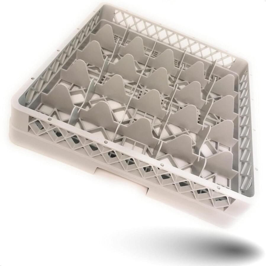 Spoelmand Glazen Vaatwasser Mand Horeca Afwas Stapelbaar Uitbreidbaar 50 x 50 cm Antraciet - Foto 1