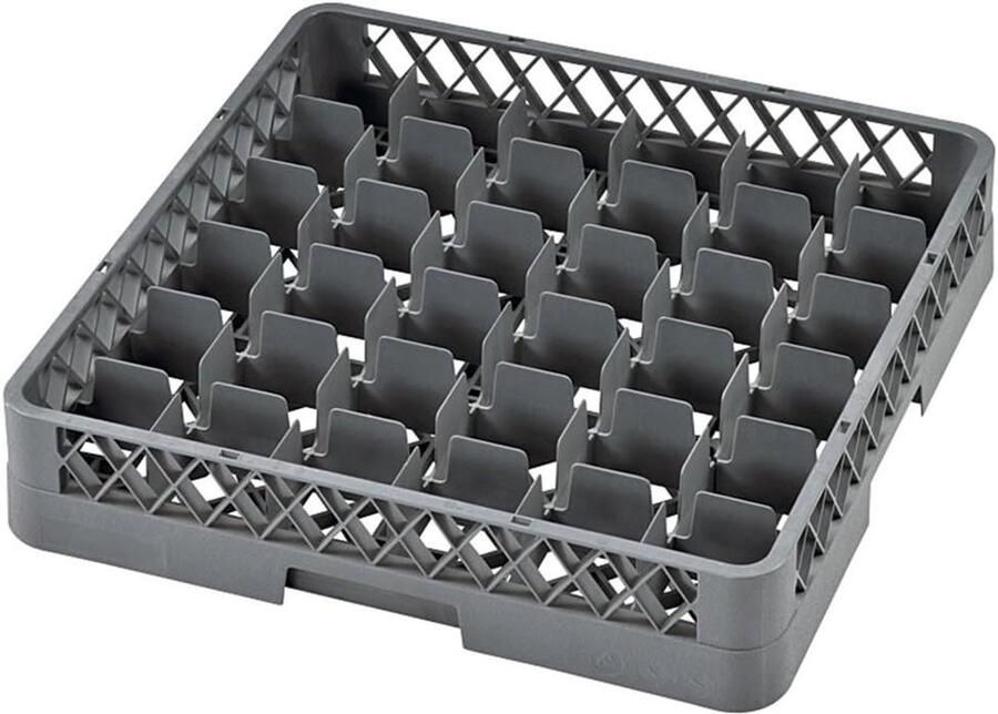 Spoelmand Glazen Vaatwasser Mand Professioneel Afwassen 36 Indelingen 50 x 50 x 10 cm Blauwgrijs