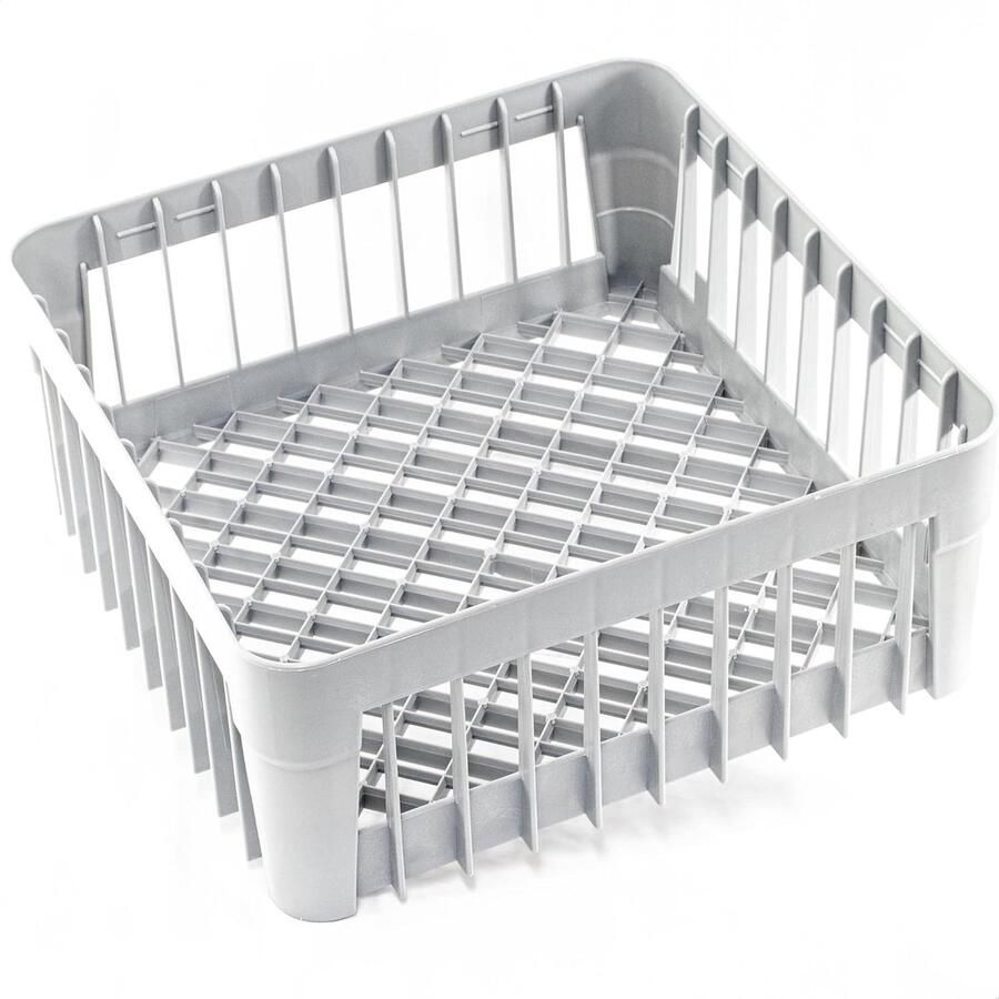 Spoelmand Vaatwasser Vaatwasmand Bestekhouder Horeca Keuken Stapelbaar Grofmazig 40 x 40 x 15 cm Grijs