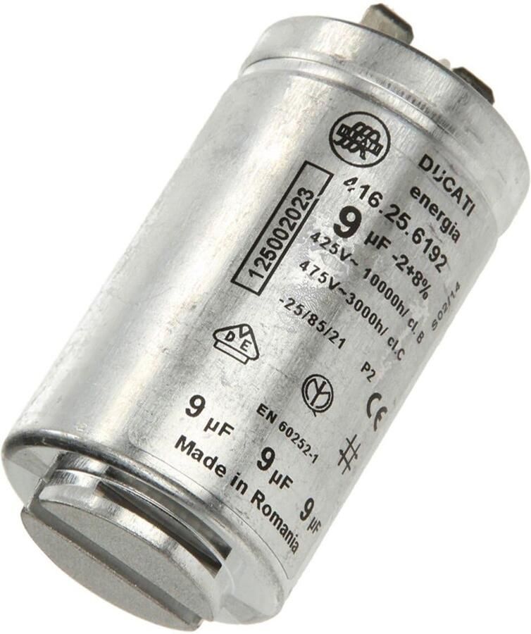 Startcondensator Motorcondensator Wasdroger Reparatie 9 Microfarad Capaciteit 420 Volt Zwart