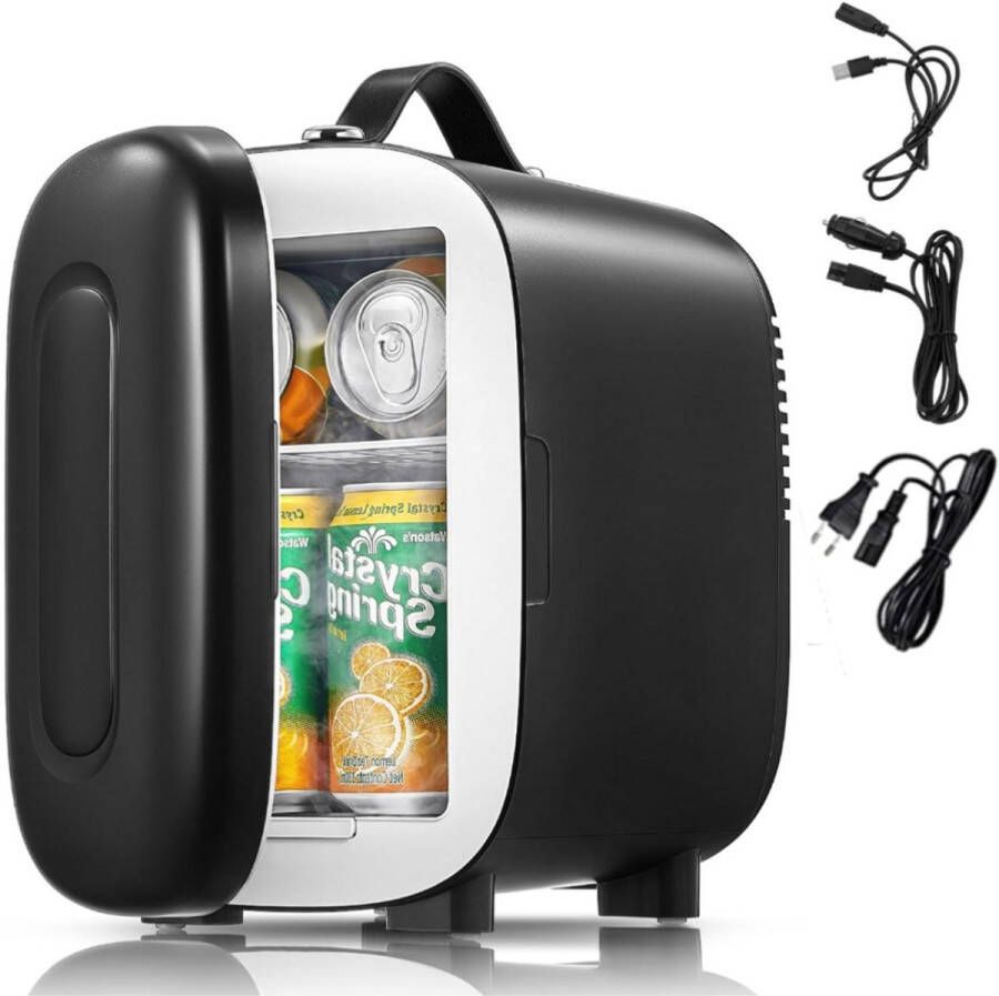 Stellar Mini koelkasten Minikoelkast Mini koelkasten voor drinken Mini Koelkast 5 Liter 6 Blikken Koelkast Klein koelkastje USB+AC+DC