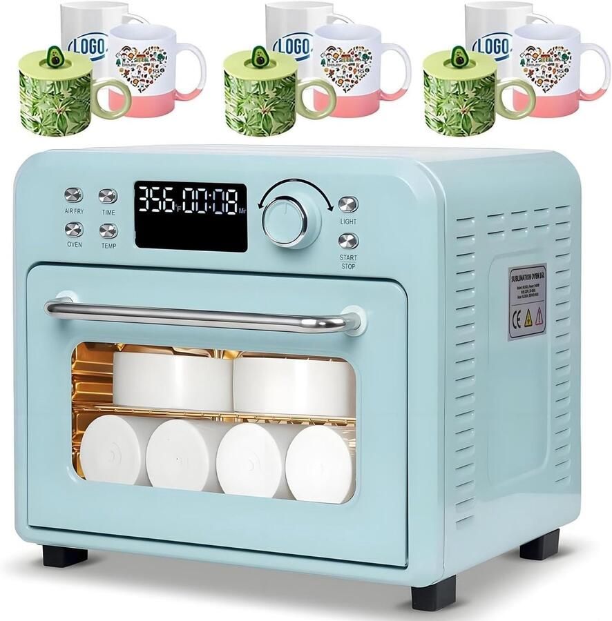 Sublimatieoven Drinkbekers Mokken Printer Grote Series Printen 360 Graden Luchtcirculatie 16 Liter Inhoud Blauw