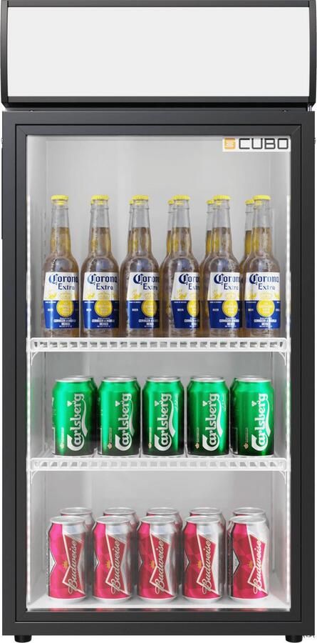 CUBO Tafelmodel Barkoelkast 84L 1 Scharnierende Glazen Deur Energiezuinig CS-80H-EE - Foto 2