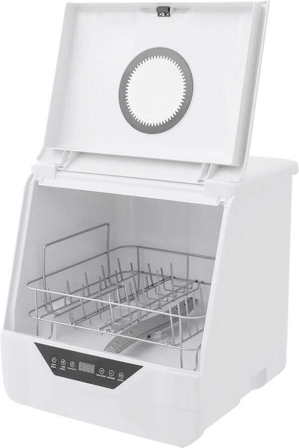Mini vaatwasser Tafelmodel Snel servies reinigen 4 wasprogramma's 6 liter Wit