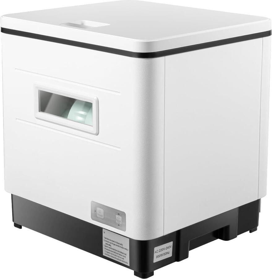Tafelvaatwasser Compacte afwasser Hygiënisch servies 360 graden sproeiarm 6 sets capaciteit Wit