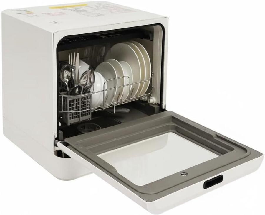 Tafelvaatwasser Mini vaatwasser Efficiënt afwassen Met waterreservoir 6 Liter tank Wit