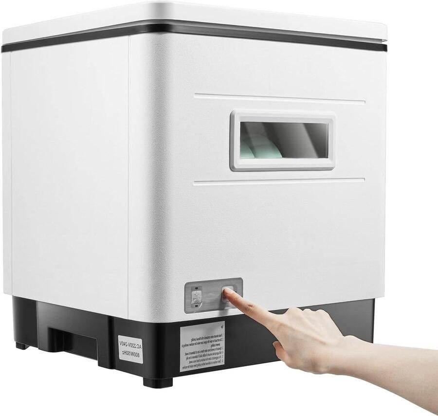 Tafelvaatwasser Mini vaatwasser Keuken Gemak 360° Rotatie Reiniging 6 Servies Sets Wit Zwart