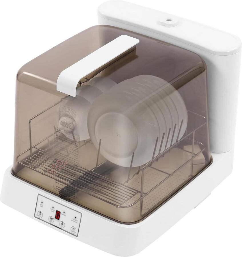 Tafelvaatwasser Mini vaatwasser Keuken Schoonmaken 360 graden sproeikop 48 x 38 x 40 cm Wit bruin