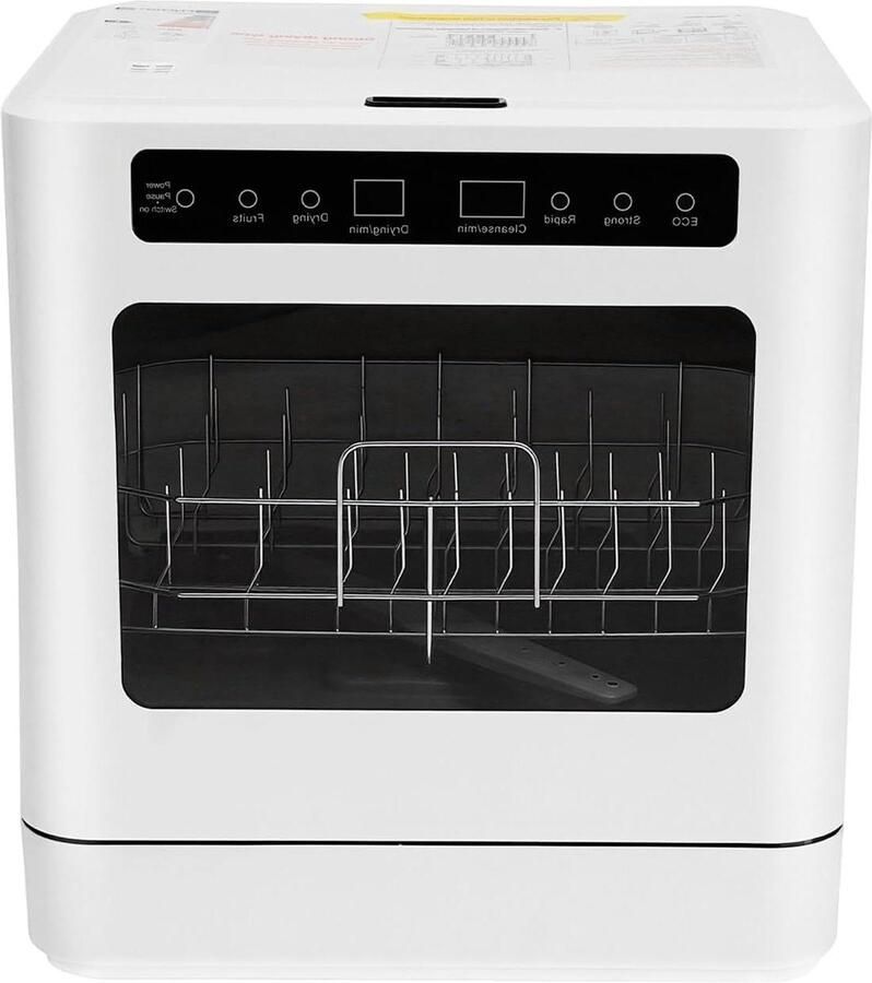 Tafelvaatwasser Mini vaatwasser Keuken schoonmaken Vier reinigingsprogramma's 6-8 borden Wit