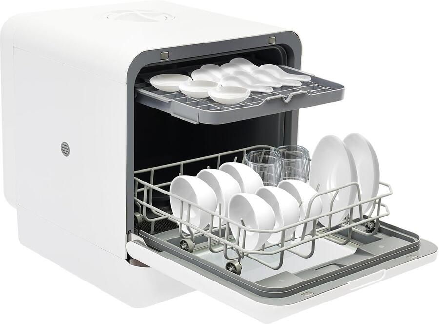 Tafelvaatwasser Mini vaatwasser Kleine keukens Vier wasprogramma's 46x41x46 cm Wit