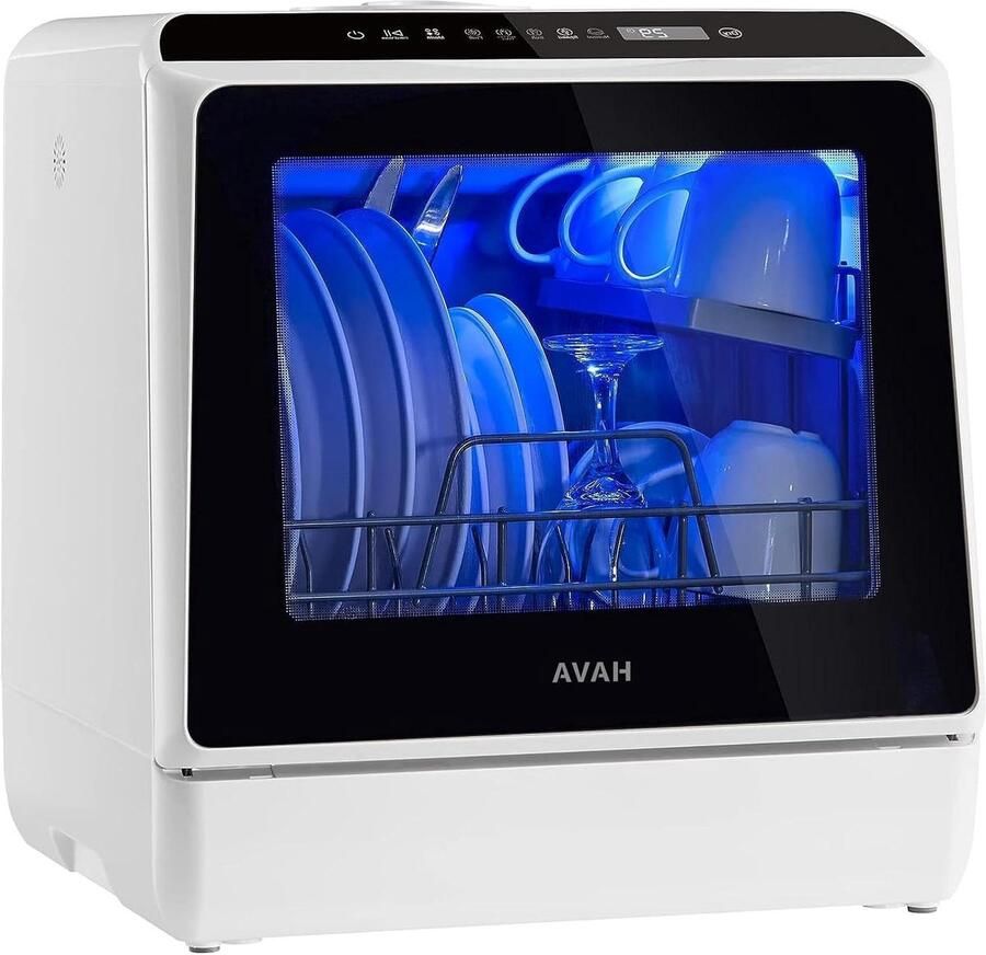 Tafelvaatwasser Mini vaatwasser Kleine ruimtes Ingebouwde tank 4 personen Wit